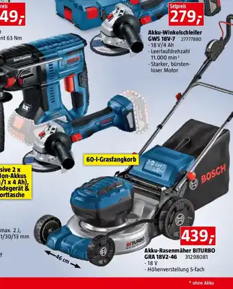 Bauhaus Akku-Rasenmäher BITURBO GRA 18V2-46 Angebot