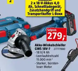 Bauhaus Akku-Winkelschleifer GWS 18V-7 Angebot