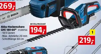 Bauhaus Akku-Heckenschere GHE 18V-60 Angebot
