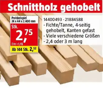 Bauhaus Schnittholz gehobelt Angebot