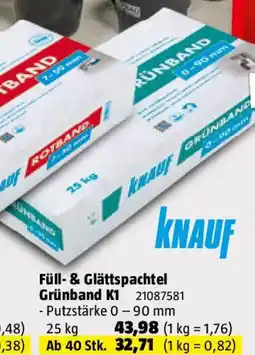 Bauhaus Füll- & Glättspachtel Grünband K1 Angebot