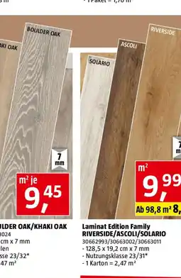 Bauhaus Laminat Edition Family RIVERSIDE/ASCOLI/SOLARIO Angebot
