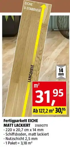 Bauhaus Fertigparkett eiche matt lackiert Angebot
