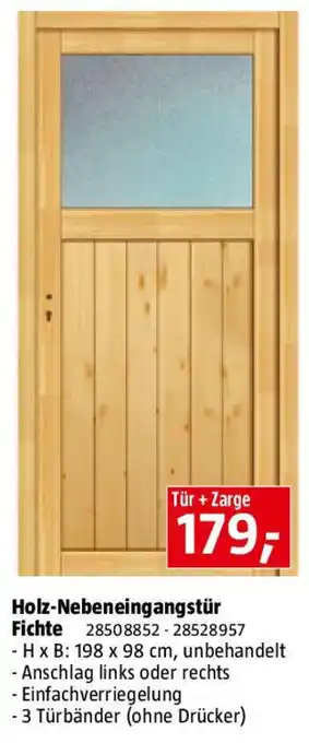 Bauhaus Holz-Nebeneingangstür Angebot