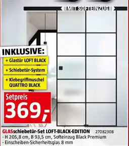 Bauhaus GLASschiebetür-Set LOFT-BLACK-EDITION Angebot