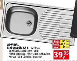 Bauhaus Einbauspüle CA 1 Angebot