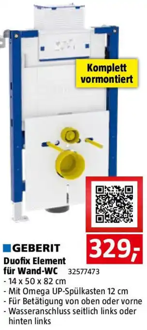 Bauhaus Duofix Element für Wand-WC Angebot
