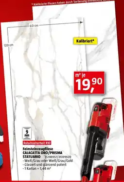 Bauhaus Feinsteinzeugfliese calacatta oro/prisma statuario Angebot