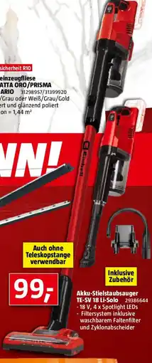 Bauhaus Akku-Stielstaubsauger TE-SV 18 Li-Solo Angebot