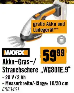 Hornbach Akku-Gras-/ Strauchschere „WG801E.9 Angebot