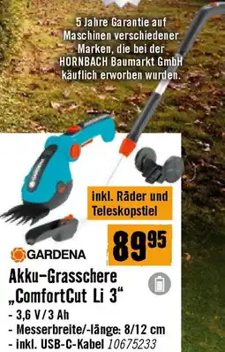 Hornbach Akku-Grasschere „ComfortCut Li 3 Angebot