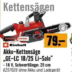 Hornbach Akku-Kettensäge „GE-LC 18/25 Li-Solo Angebot