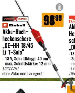 Hornbach Akku-Hoch- heckenschere „GE-HH 18/45 Li T-Solo Angebot