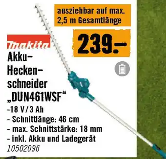 Hornbach Akku- Hecken- schneider „DUN461WSF Angebot