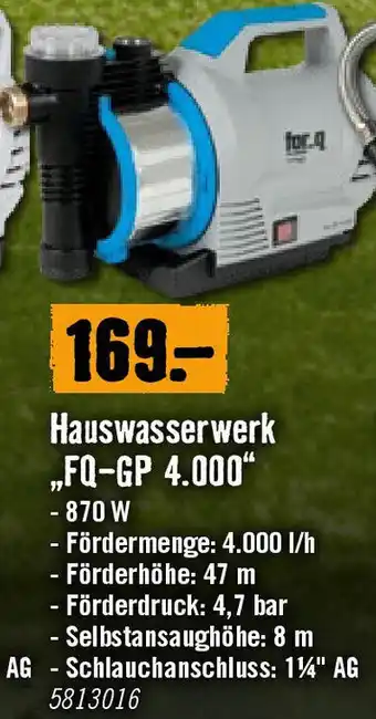 Hornbach Hauswasserwerk „FQ-GP 4.000" Angebot