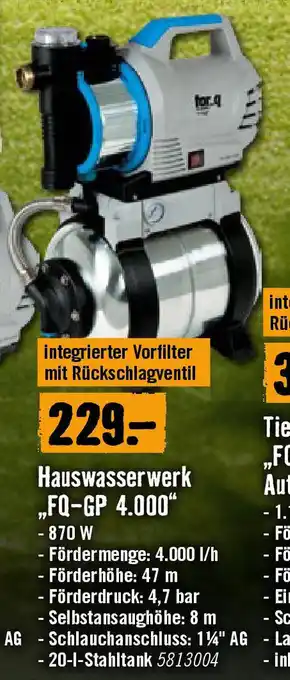 Hornbach Hauswasserwerk „FQ-GP 4.000 Angebot
