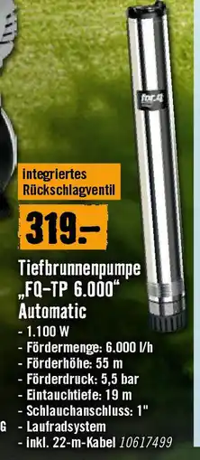 Hornbach Tiefbrunnenpumpe „FQ-TP 6.000 Angebot