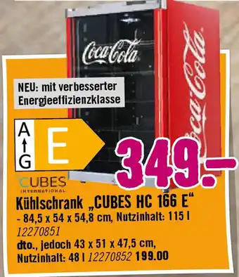 Hornbach Kühlschrank,,CUBES HC 166 E Angebot