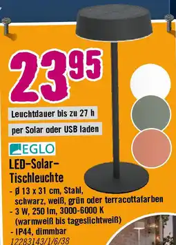 Hornbach LED-Solar- Tischleuchte Angebot