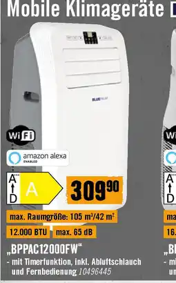 Hornbach Mobile Klimageräte „BPPAC16000FW Angebot