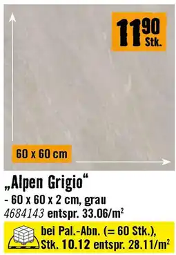 Hornbach Feinsteinzeug „Alpen Grigio Angebot