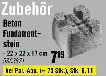 Hornbach Zubehör Beton Fundament- stein Angebot