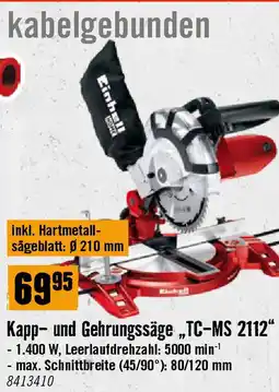 Hornbach Kapp- und Gehrungssäge „TC-MS 2112 Angebot