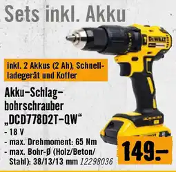 Hornbach Akku-Schlag- bohrschrauber „DCD778D2T-QW Angebot