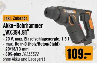 Hornbach Akku-Bohrhammer WX394.91 Angebot