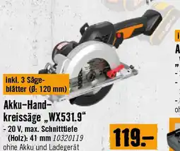 Hornbach Akku-Hand- kreissäge „WX531.9 Angebot