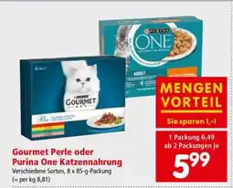 Interspar Gourmet Perle oder Purina One Katzennahrung Angebot