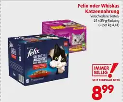 Interspar Felix oder Whiskas Katzennahrung Angebot