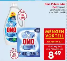Interspar Omo Pulver oder Gel Angebot
