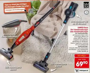 Interspar SIMPEX Basic 2in1 Handstaubsauger oder Handstaubsauger Angebot