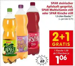 Interspar SPAR steirischer Apfelsaft gespritzt, SPAR Multivitamin still oder SPAR Kirsche still Angebot