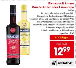 Interspar Ramazzotti Amaro Kräuterbitter oder Limoncello Angebot