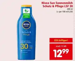 Interspar Nivea Sun Sonnenmilch Schutz & Pflege LSF 30 Angebot