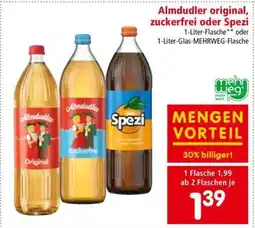 Interspar Almdudler Original, Zuckerfrei oder Spezi Angebot