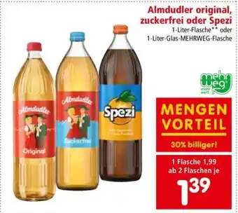 Interspar Almdudler Original, Zuckerfrei oder Spezi Angebot