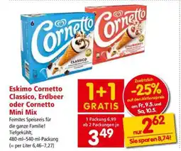 Interspar Eskimo Cornetto Classico, Erdbeer oder Cornetto Mini Mix Angebot