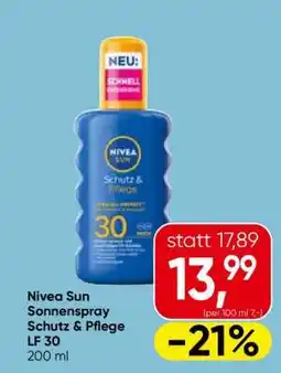 Eurospar Nivea Sun Sonnenspray Schutz & Pflege LF 30 Angebot