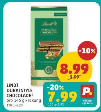 PENNY LINDT DUBAI STYLE CHOCOLADE Angebot