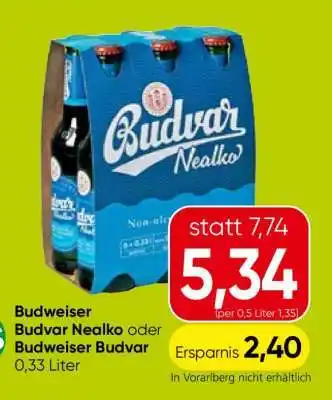 Eurospar Budweiser Budvar Nealko oder Budweiser Budvar Angebot