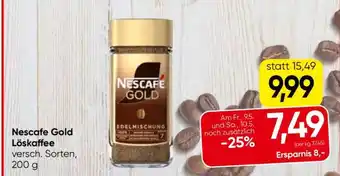 Eurospar Nescafé Gold Löskaffee Angebot