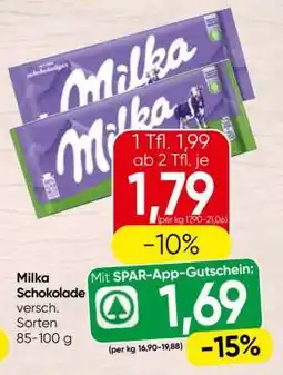 Spar MILKA SCHOKOLADE Angebot