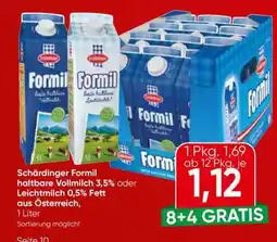 Eurospar Schärdinger Formil haltbare Vollmilch 3,5% oder Leichtmilch 0,5% Fett Angebot