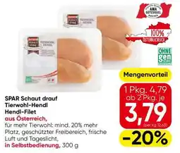 Eurospar SPAR Schaut drauf Tierwohl-Hendl Hendl-Filet Angebot