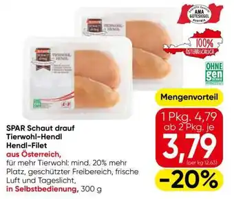 Eurospar SPAR Schaut drauf Tierwohl-Hendl Hendl-Filet Angebot