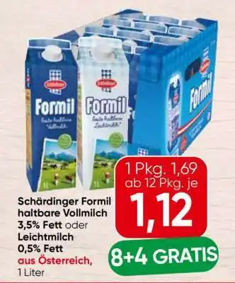 Spar Schärdinger Formil haltbare Vollmilch 3,5% Fett oder Leichtmilch 0,5% Fett Angebot