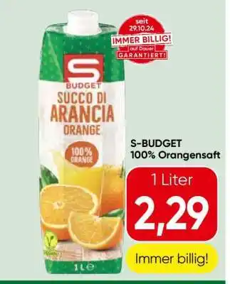 Spar S-BUDGET 100% Orangensaft Angebot